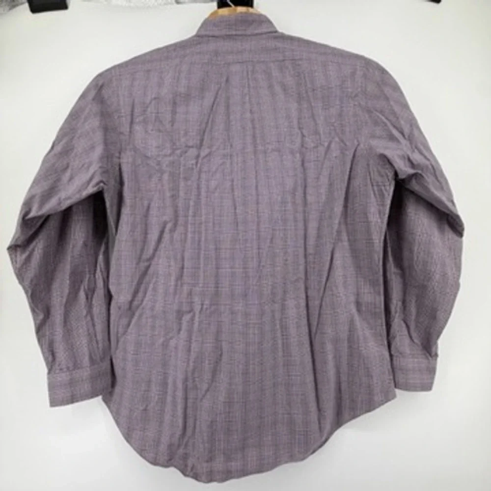Ralph‎ Lauren Classic Fit Purple Glen Plaid Button Down Shirt Mens 16.5 L